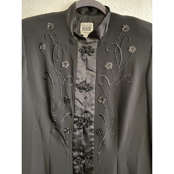 Avant Garde Sheer Long Black Suit Jacket Sz 10 Chiffon Evening Event Artsy D30 - Picture 5 of 10